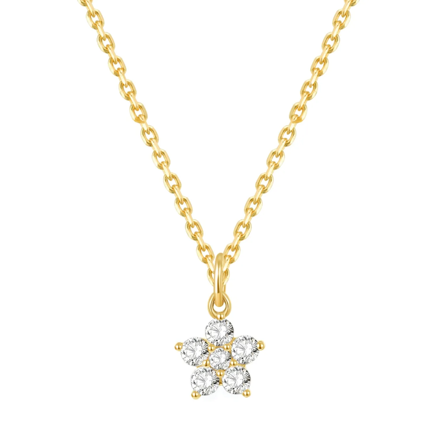 Filigrane Ketten | Hey Happiness Blüte Anhänger Kette aus 14K Gold