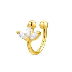Ear Cuffs | Ohrstecker | Hey Happiness Blüte Ear Cuff Sterlingsilber in Gold