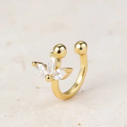 Ear Cuffs | Ohrstecker | Hey Happiness Blüte Ear Cuff Sterlingsilber in Gold