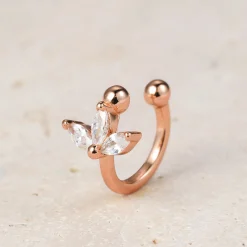 Ear Cuffs | Ohrstecker | Hey Happiness Blüte Ear Cuff Sterlingsilber in Gold