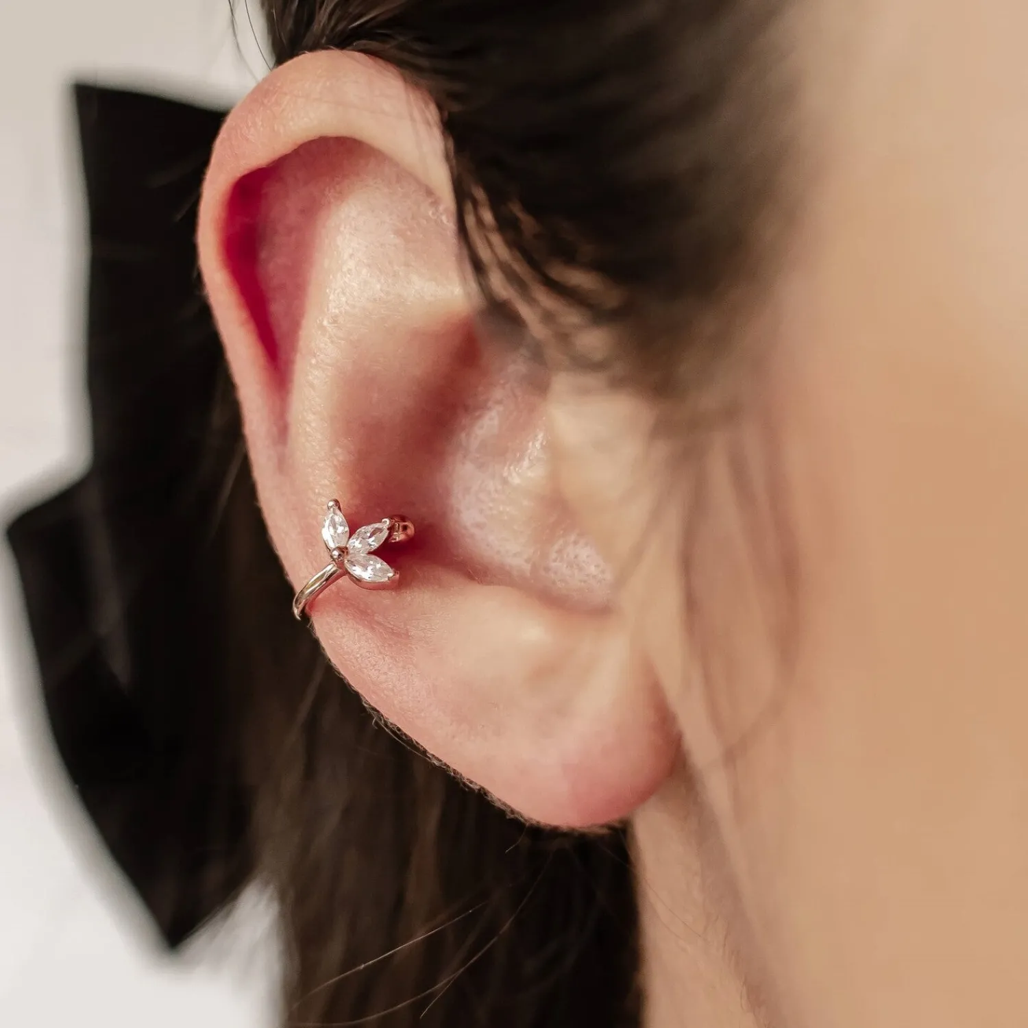Ear Cuffs | Ohrstecker | Hey Happiness Blüte Ear Cuff Sterlingsilber in Gold