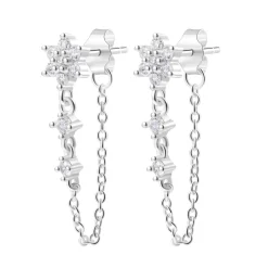 Ohrstecker | Hey Happiness Blüte Ohrstecker im Kettendesign aus Sterlingsilber