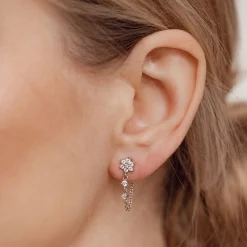 Ohrstecker | Hey Happiness Blüte Ohrstecker im Kettendesign aus Sterlingsilber