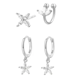 Earring Stack Sets | Ohrstecker | Hey Happiness Blüten Ohrringe Set Sterlingsilber Silver