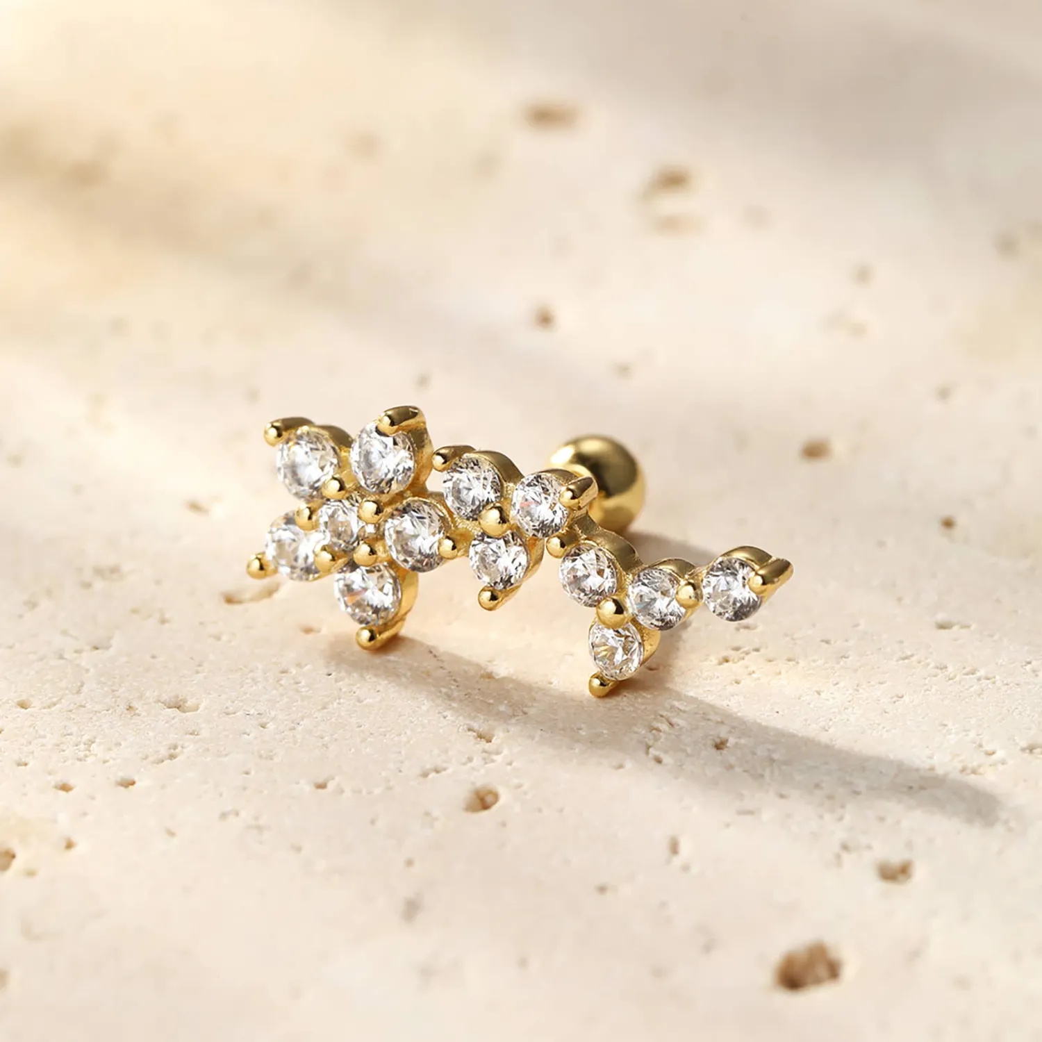 Piercings | Ohrstecker | Hey Happiness Blume Ohrpiercing Sterlingsilber