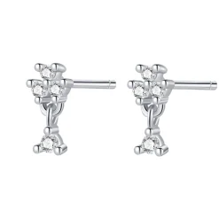 Ohrstecker | Hey Happiness Blumen Tropfen-Ohrstecker aus Sterlingsilber Silver