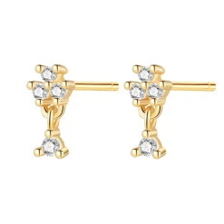 Ohrstecker | Hey Happiness Blumen Tropfen-Ohrstecker aus Sterlingsilber in Gold