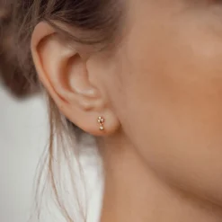 Ohrstecker | Hey Happiness Blumen Tropfen-Ohrstecker aus Sterlingsilber in Gold