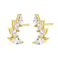Ohrstecker | Hey Happiness Bogen Ohrstecker Sterlingsilber in Gold