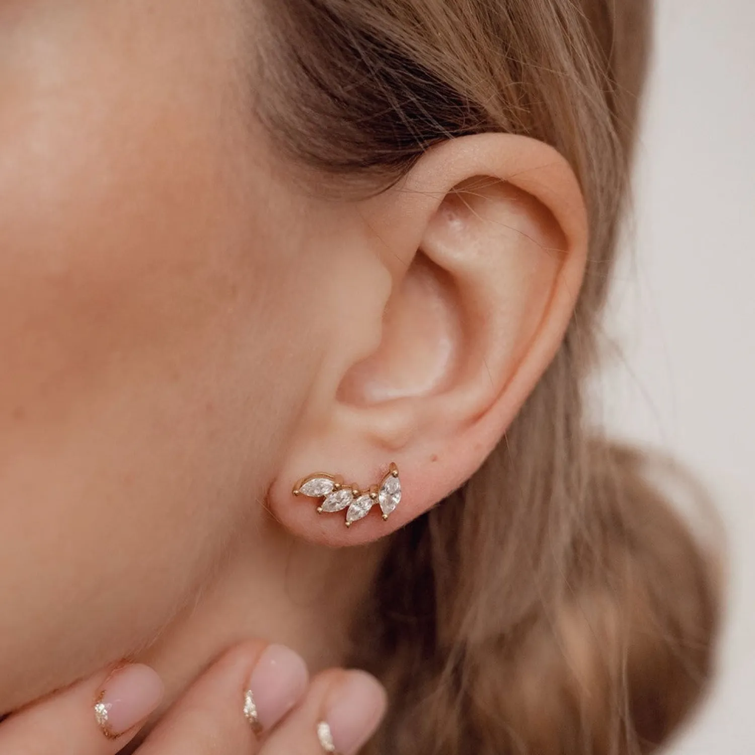 Ohrstecker | Hey Happiness Bogen Ohrstecker Sterlingsilber in Gold