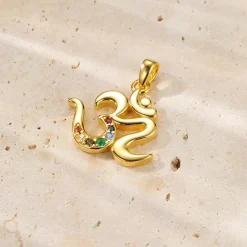 Anhänger | Filigrane Ketten | Hey Happiness Chakra-Om-Anhänger Halskette für Einheit aus Sterlingsilber
