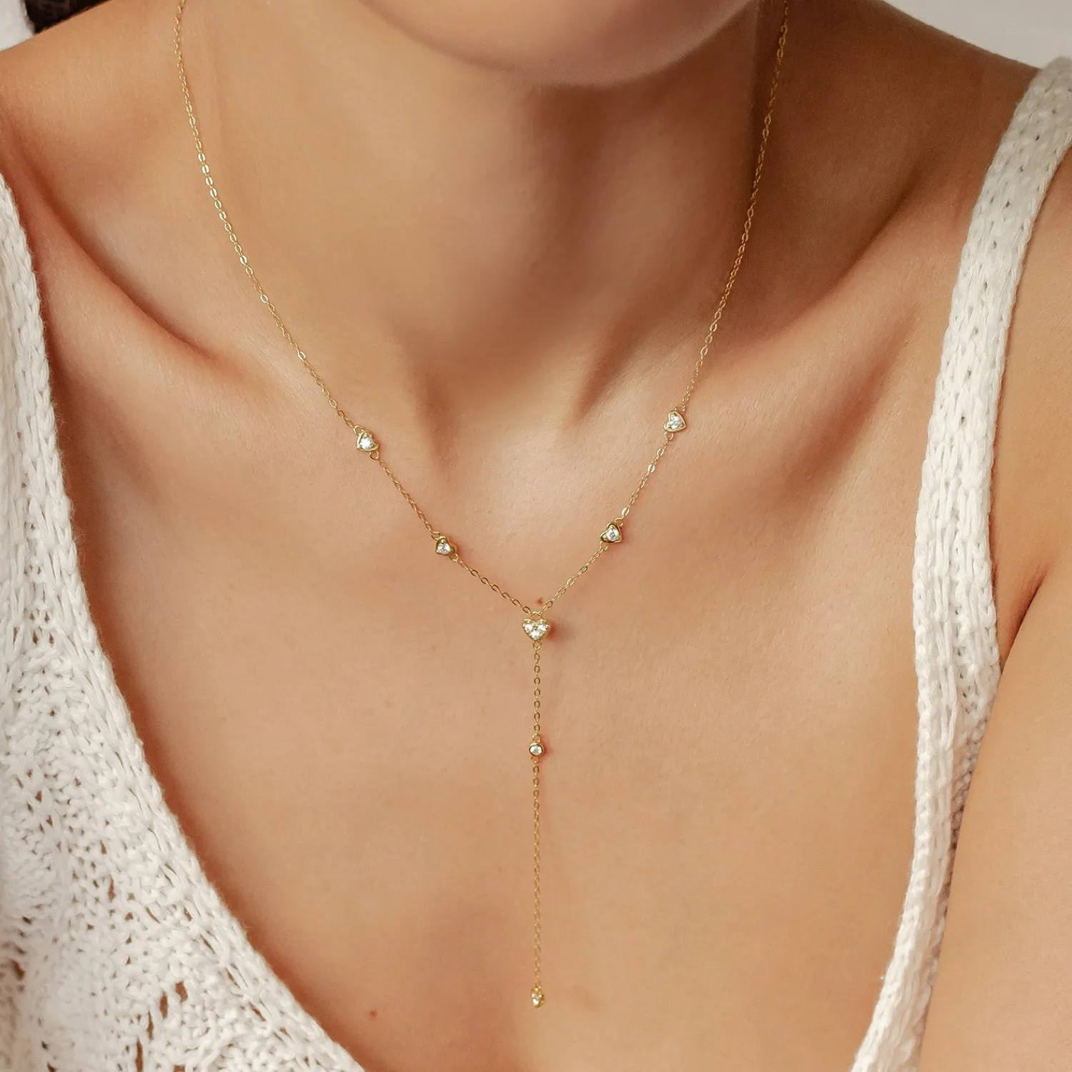 Lariat Necklaces | Filigrane Ketten | Hey Happiness Cherish Y Kette Gold Sterlingsilber