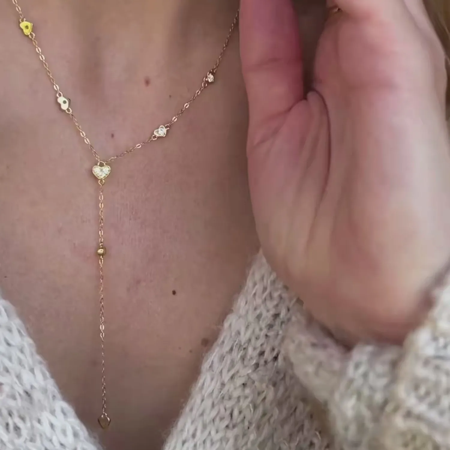 Lariat Necklaces | Filigrane Ketten | Hey Happiness Cherish Y Kette Gold Sterlingsilber