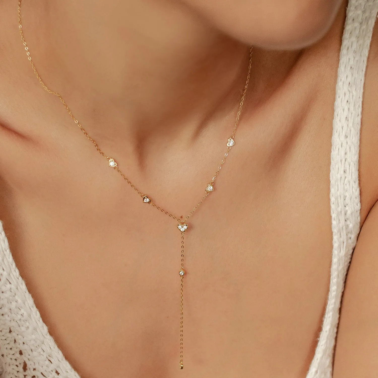Lariat Necklaces | Filigrane Ketten | Hey Happiness Cherish Y Kette Gold Sterlingsilber