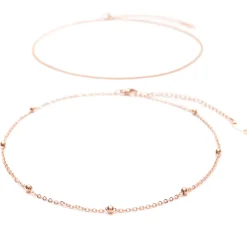 Choker Ketten | Filigrane Ketten | Hey Happiness Choker Set im Zarten Design Rosévergoldet Rose Gold