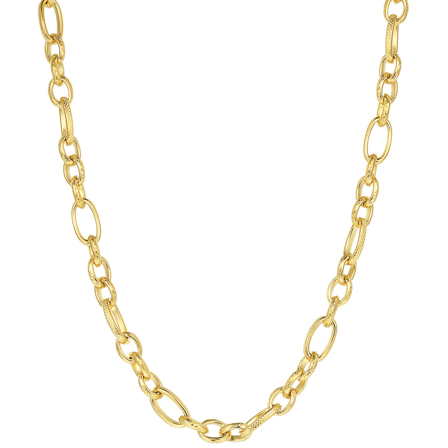 Statement Ketten | Hey Happiness Chunky Oval Figarokette in Gold