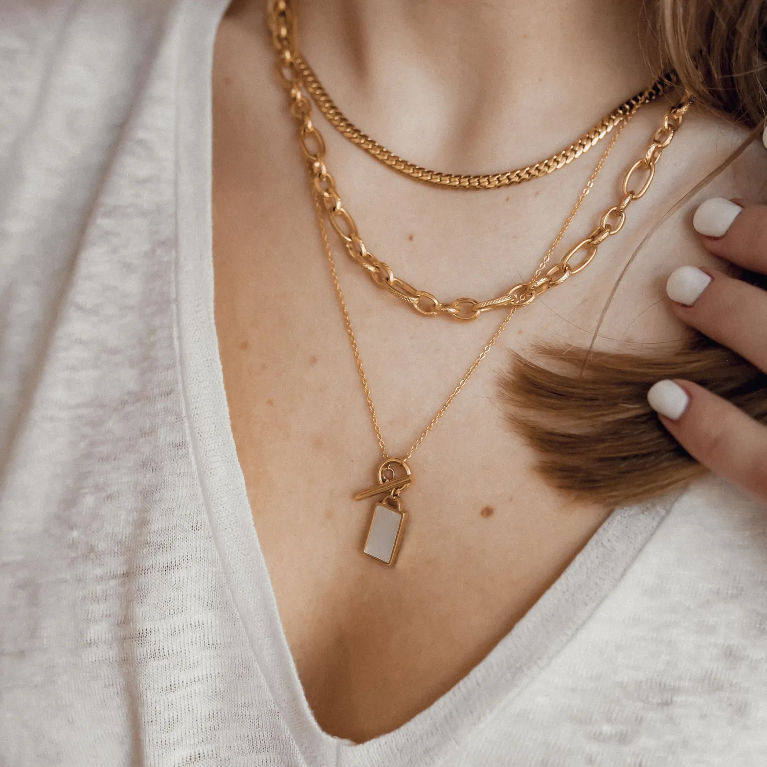 Statement Ketten | Hey Happiness Chunky Oval Figarokette in Gold