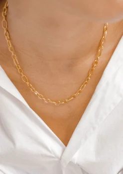 Statement Ketten | Hey Happiness Chunky Oval Figarokette in Gold