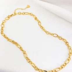 Statement Ketten | Hey Happiness Chunky Oval Figarokette in Gold