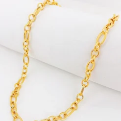 Statement Ketten | Hey Happiness Chunky Oval Figarokette in Gold