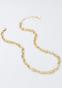 Statement Ketten | Hey Happiness Chunky Oval Figarokette in Gold
