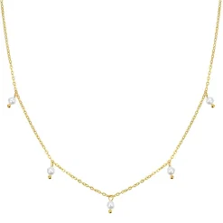 Perlenketten | Filigrane Ketten | Hey Happiness Cinque Kette mit Perlenanhänger Gold