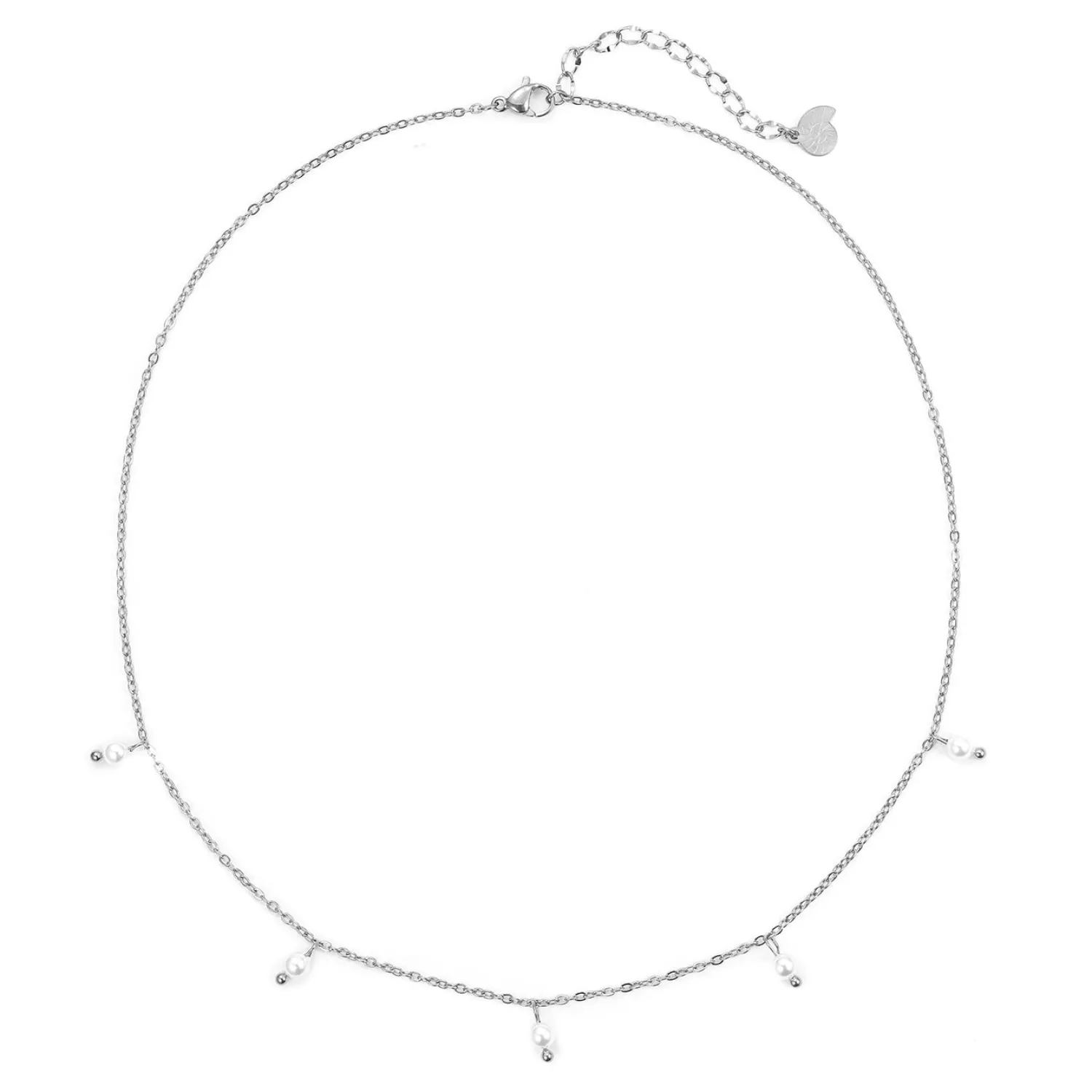 Perlenketten | Filigrane Ketten | Hey Happiness Cinque Kette mit Perlenanhänger Rosegold Silver