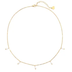 Perlenketten | Filigrane Ketten | Hey Happiness Cinque Kette mit Perlenanhänger Gold