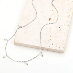 Perlenketten | Filigrane Ketten | Hey Happiness Cinque Kette mit Perlenanhänger Rosegold Silver