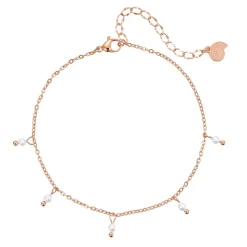 Fußkettchen | Hey Happiness Cinque Perlen Fußkette Rosegold Rose Gold