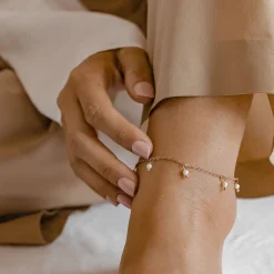 Fußkettchen | Hey Happiness Cinque Perlen Fußkette Rosegold Rose Gold