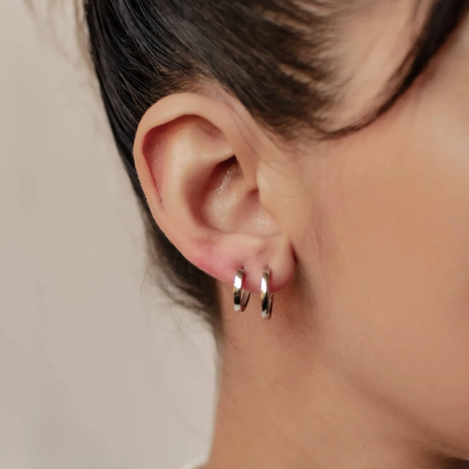 Earring Stack Sets | Creolen | Hey Happiness Classic Band Hoop Earring Set Sterling Silver