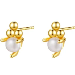 Ohrstecker | Perlenohrringe | Hey Happiness Cluster Ohrstecker Perlen Sterlingsilber Gold