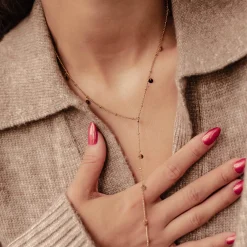 Filigrane Ketten | Hey Happiness Coin Y Lariat Halskette wasserdicht