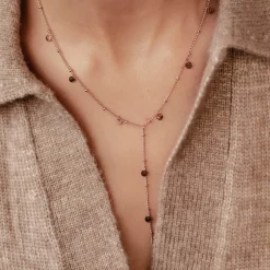 Filigrane Ketten | Hey Happiness Coin Y Lariat Halskette wasserdicht