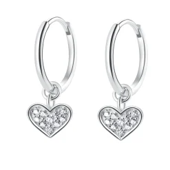 Creolen | Hey Happiness Creolen Herz Anhänger Sterlingsilber Silver