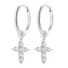 Creolen | Hey Happiness Creolen Kreuz Anhänger Sterlingsilber Silver