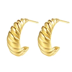 Creolen | Hey Happiness Croissant Creolen in Gold