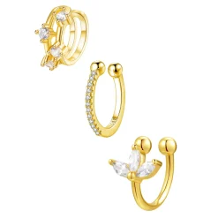 Earring Stack Sets | Ear Cuffs | Hey Happiness Cuff Ohrringe Set aus Sterlingsilber