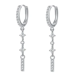 Huggie Ohrringe | Hey Happiness Dangle Huggie Ohrringe mit Stab Sterlingsilber Silver
