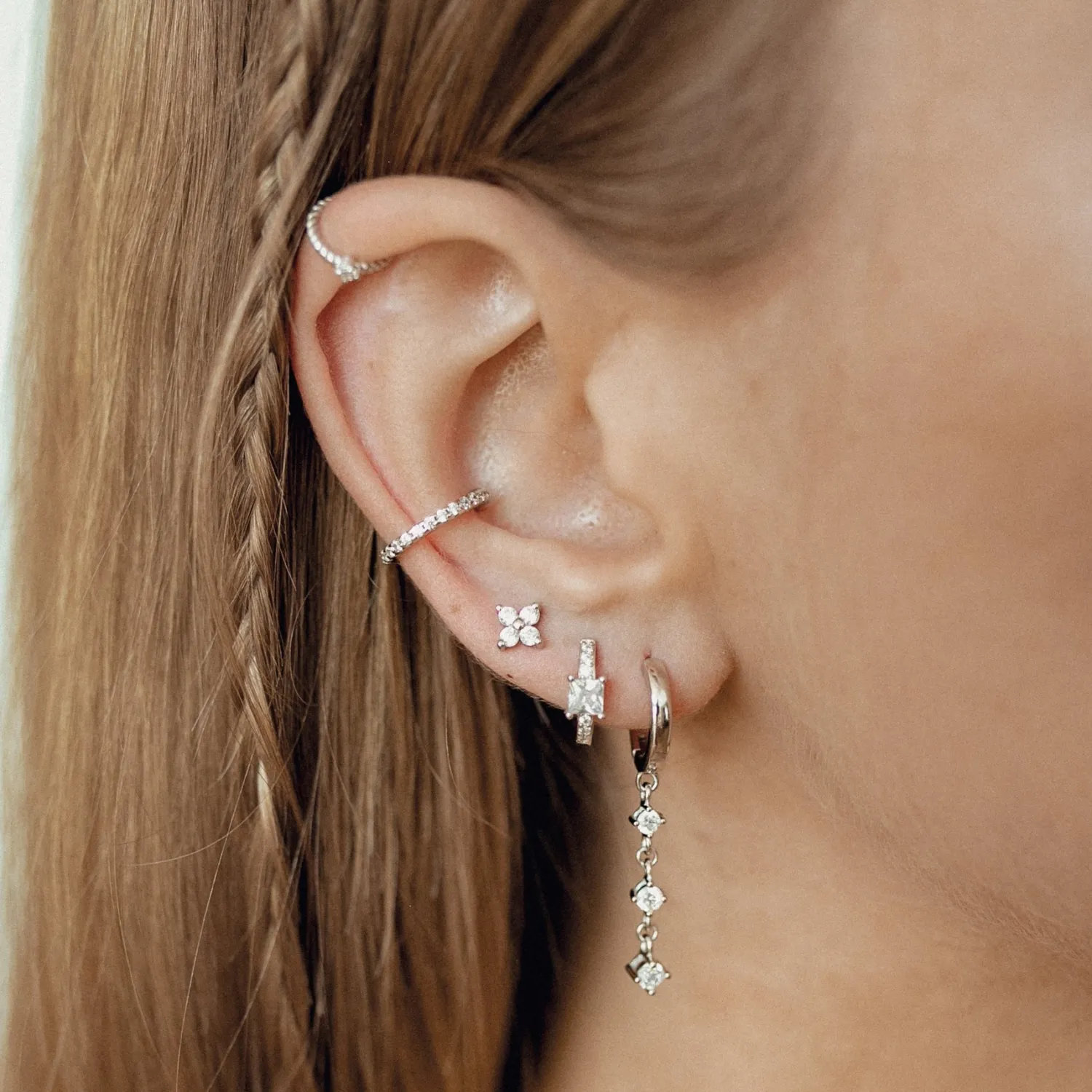 Huggie Ohrringe | Hey Happiness Dangle Huggie Ohrringe Sterlingsilber Silver