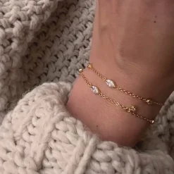 Charm Armbänder | Hey Happiness Dazzle Armkette Sterlingsilber Gold
