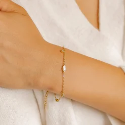 Charm Armbänder | Hey Happiness Dazzle Armkette Sterlingsilber Gold
