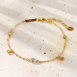 Charm Armbänder | Hey Happiness Dazzle Armkette Sterlingsilber Gold