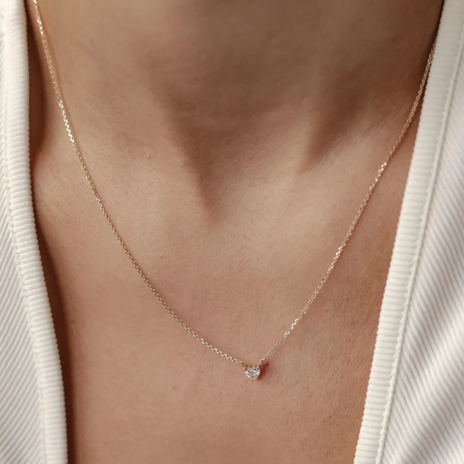 Filigrane Ketten | Hey Happiness Devotion Diamant Herz Anhänger Kette 585 Gold