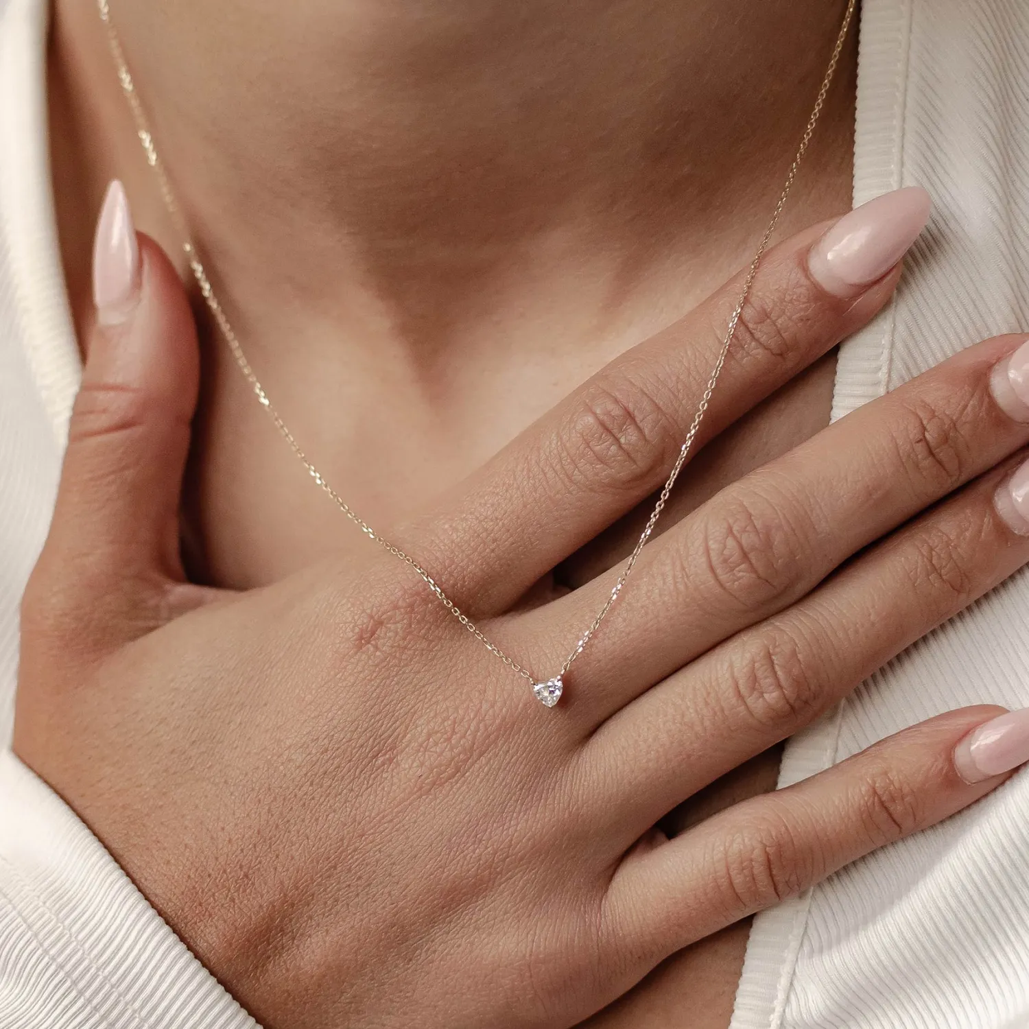 Filigrane Ketten | Hey Happiness Devotion Diamant Herz Anhänger Kette 585 Gold