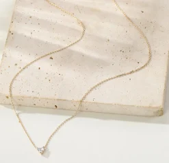 Filigrane Ketten | Hey Happiness Devotion Diamant Herz Anhänger Kette 585 Gold