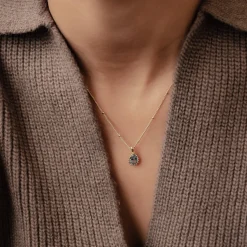 Filigrane Ketten | Hey Happiness Dezember Blauer Topas Geburtsstein Halskette Sterlingsilber