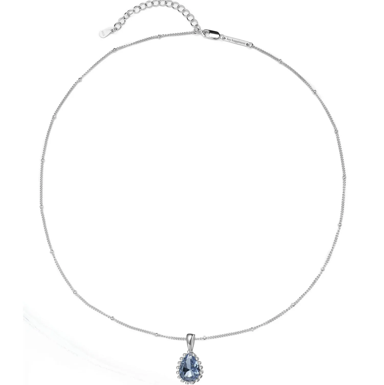 Filigrane Ketten | Hey Happiness Dezember Blauer Topas Geburtsstein Halskette Sterlingsilber