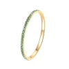 Schlichte Ringe | Hey Happiness Dünner Band Ring mit grünen Edelsteinen in Gold